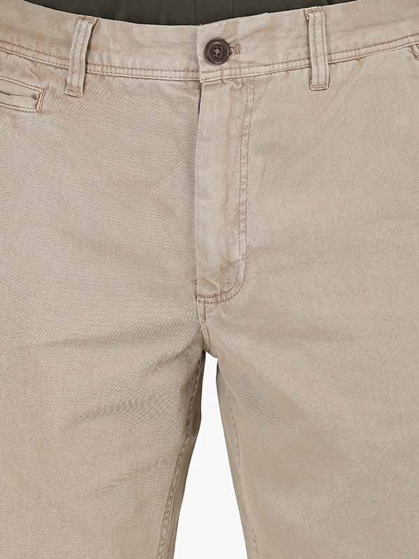 Indian Terrain Men's Regular Fit Solid Khaki Shorts